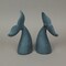 Set of 2 Cast Iron Whale Tail Bookends Nautical Home Decor Bookshelf Sculpture